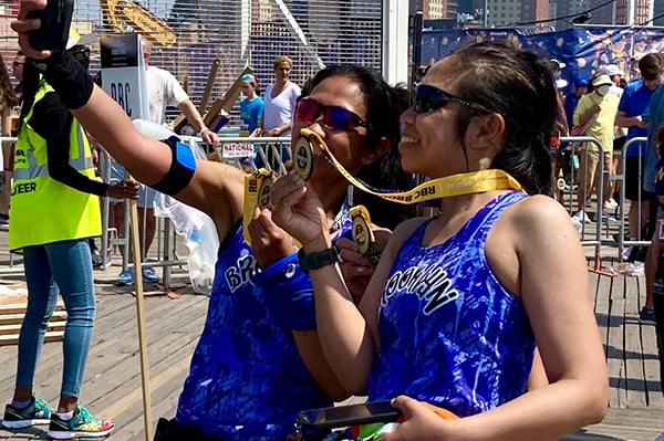 Women at finish of 2022 RBC Brooklyn Half