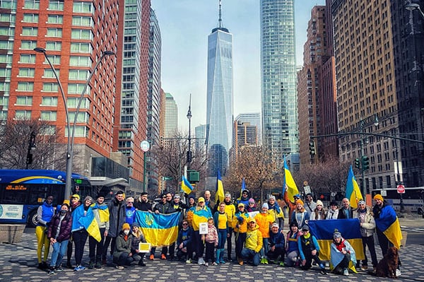 Ukrainian Running Club March 2022 NYC group photo