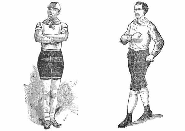 An old drawing of a black american runner
