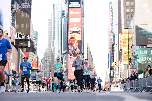 2022 UA NYC Half runners in Times Square