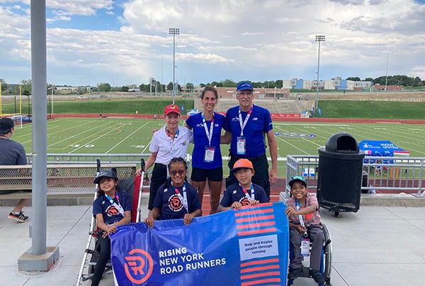 NYRR with youth wheelchair athletes at the Junior Nationals.