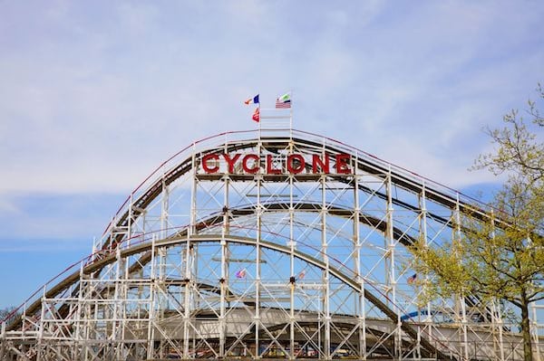 Image of the Cyclone rollercoaster at Coney Island.