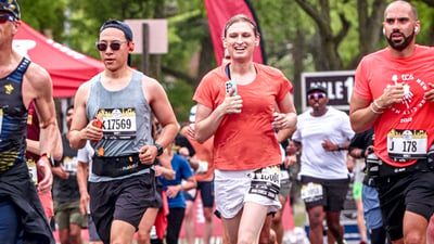 Erika Kaiser running the 2023 RBC Brooklyn Half in Prospect Park