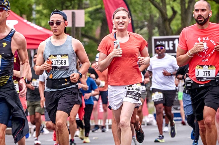 Erika Kaiser running the 2023 RBC Brooklyn Half in Prospect Park