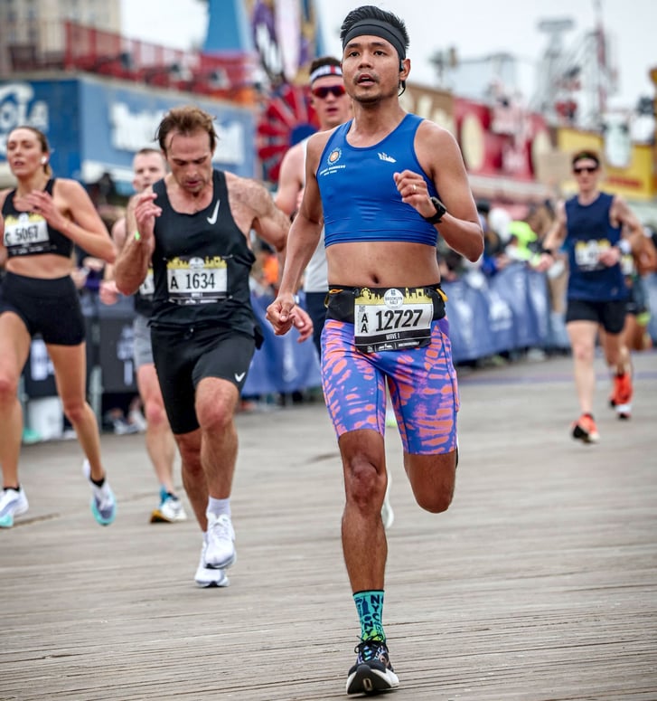 Kester Antiquina finishing 2023 RBC Brooklyn Half