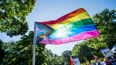 Pride flag at 2022 FRNY LGBT Pride Run