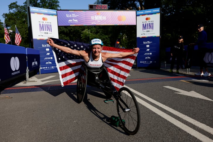 Susannah Scaroni after finishing 2023 Mastercard NY Mini 10K