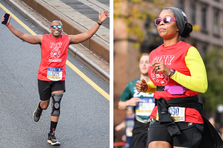 Runners Davon and Natasha Howard in TCS NYC Marathon