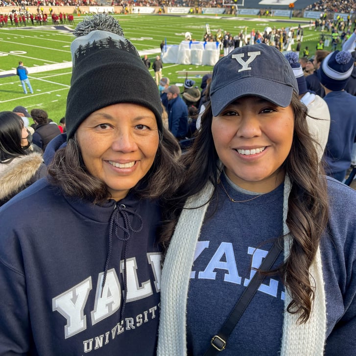 Dinee Dorame and mother at Yale football game