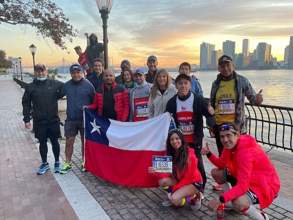 ITO runners from Chile pose for a group shot in NYC.