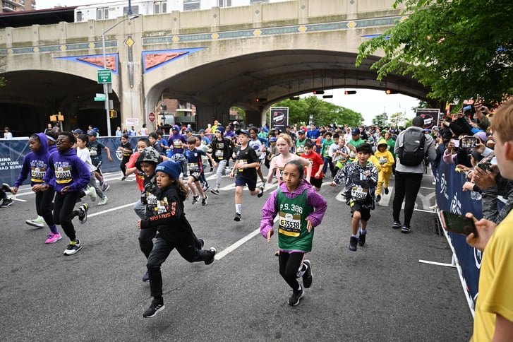 Youth runners starting Kids Boardwalk Run at 2023 RBC Brooklyn Half