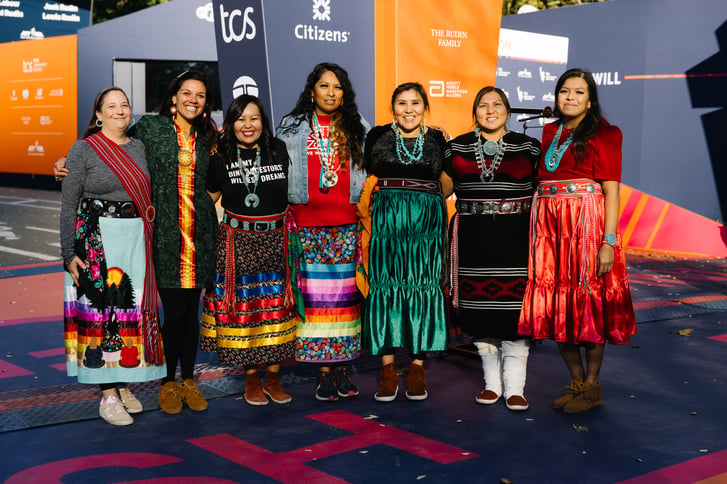 Native Women Running at 2023 Marathon Opening Ceremony