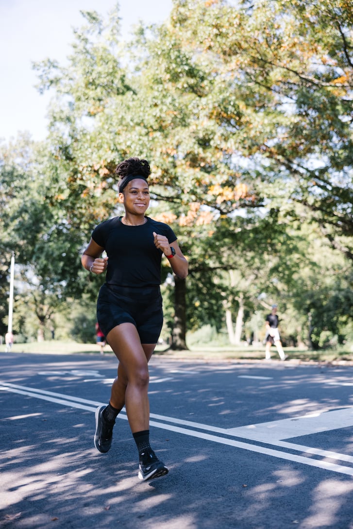 Victoria Fortune running in Prospect Park.