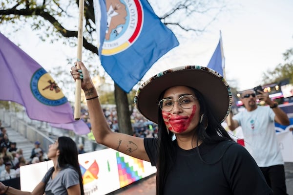 Jordan Whetstone at the Parade of Nations during the TCS New York City Marathon Opening Ceremony.