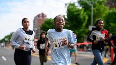 Kids running in 2024 Kids Boardwalk Run
