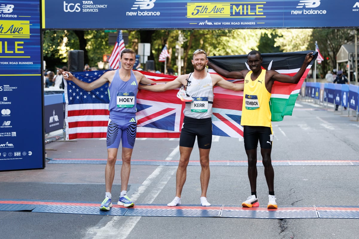 Podium finishers at 2024 New Balance 5th Avenue Mile