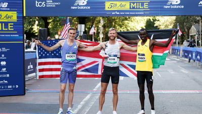 Podium finishers at 2024 New Balance 5th Avenue Mile