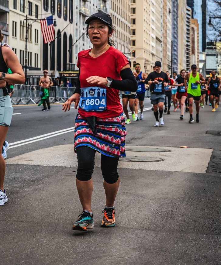 Kumiko Hart on 42nd Street at 2024 UA NYC Half