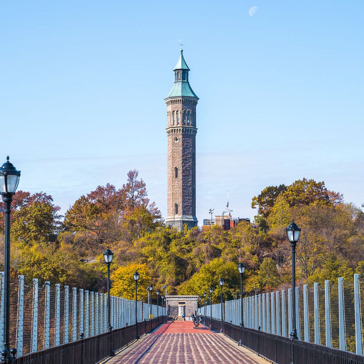 Highbridge Park with tower in background 2018