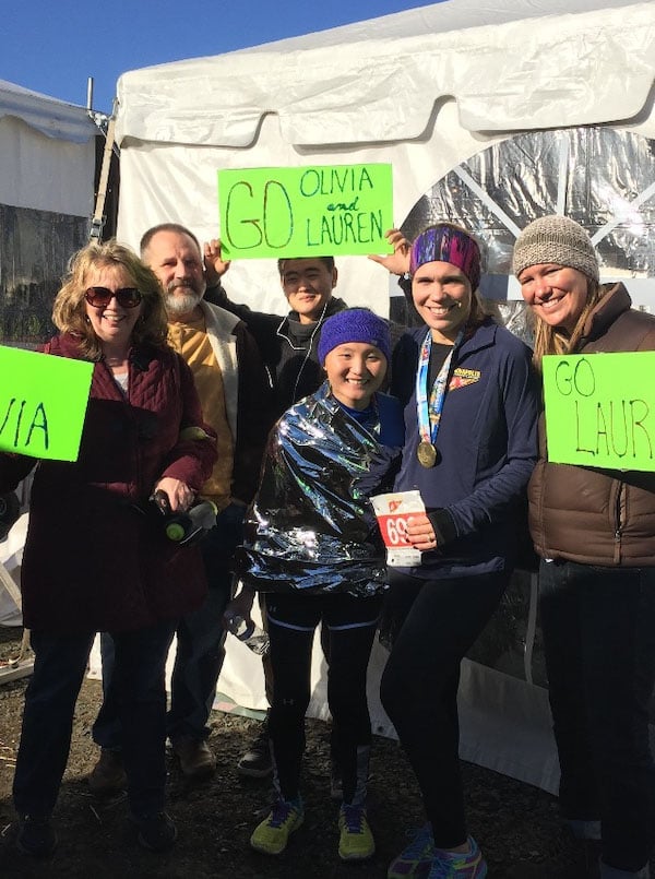 Olivia Witherite with family at a race.