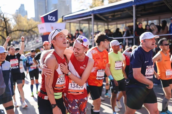 Emotional runners at the TCS New York City finish line.