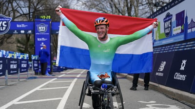 Geert Schipper after winning 2024 UA NYC Half