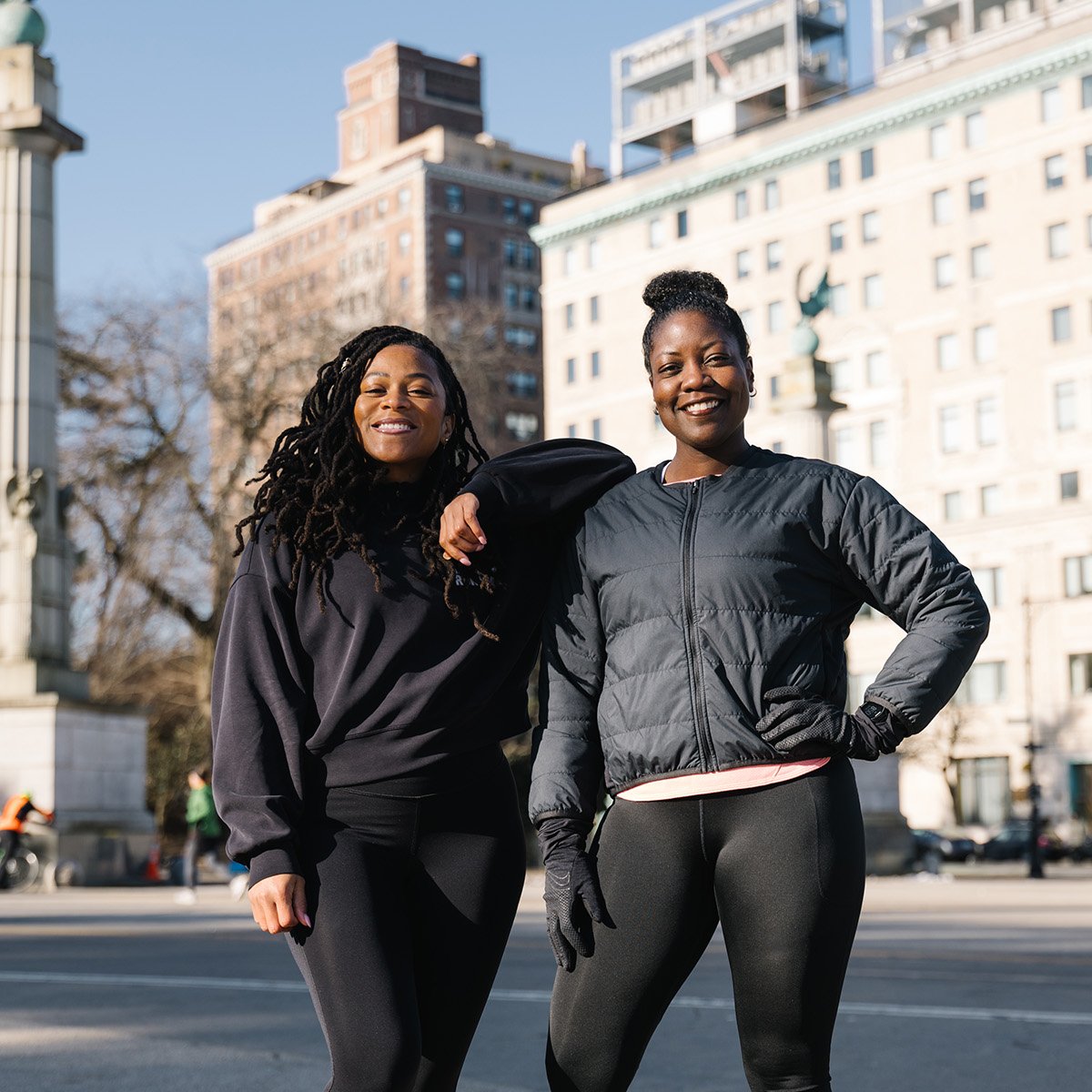 Victoria Fortune and Cheryl Donald outside Prospect Park
