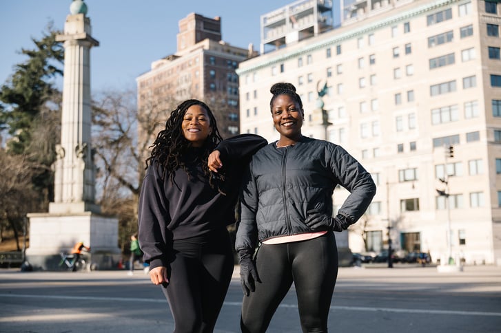 Victoria Fortune and Cheryl Donald outside Prospect Park