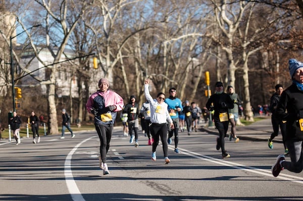 Runners at the NYRR Manhattan 10K.