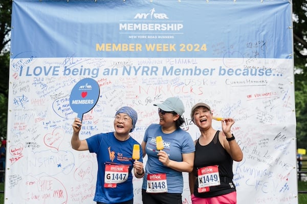 NYRR members enjoying post-race festival during member week.