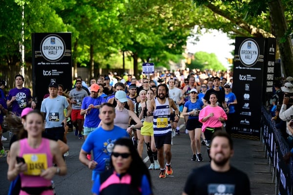 Runners on course at the RBC Brooklyn Half.