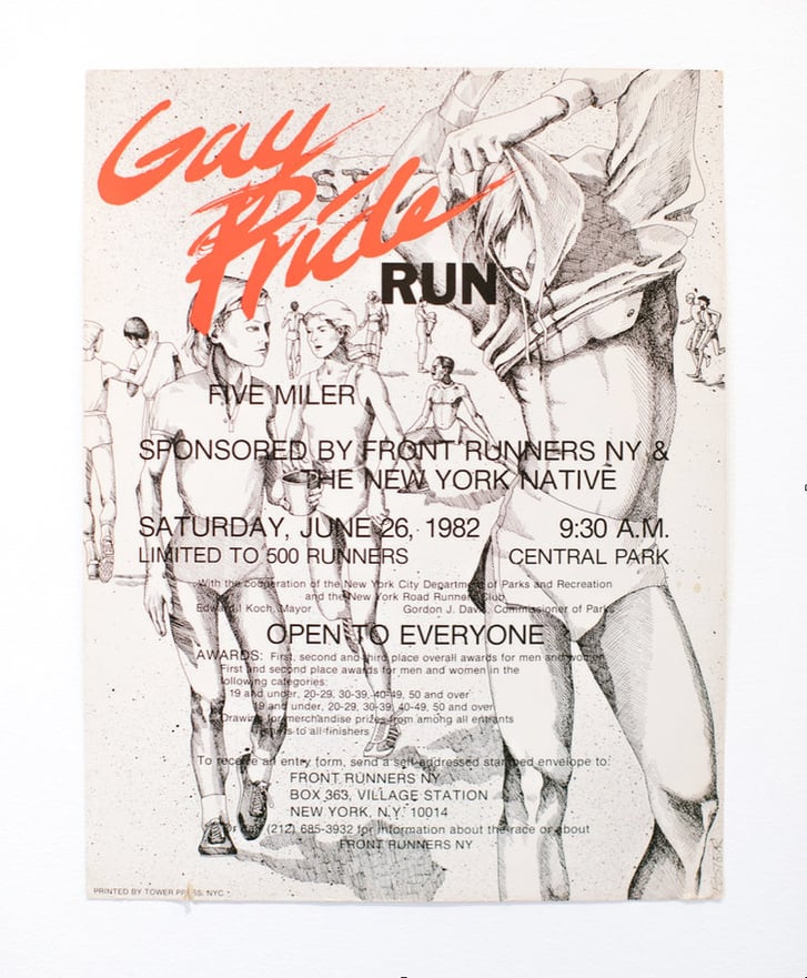Flyer for the first Gay Pride run in 1982