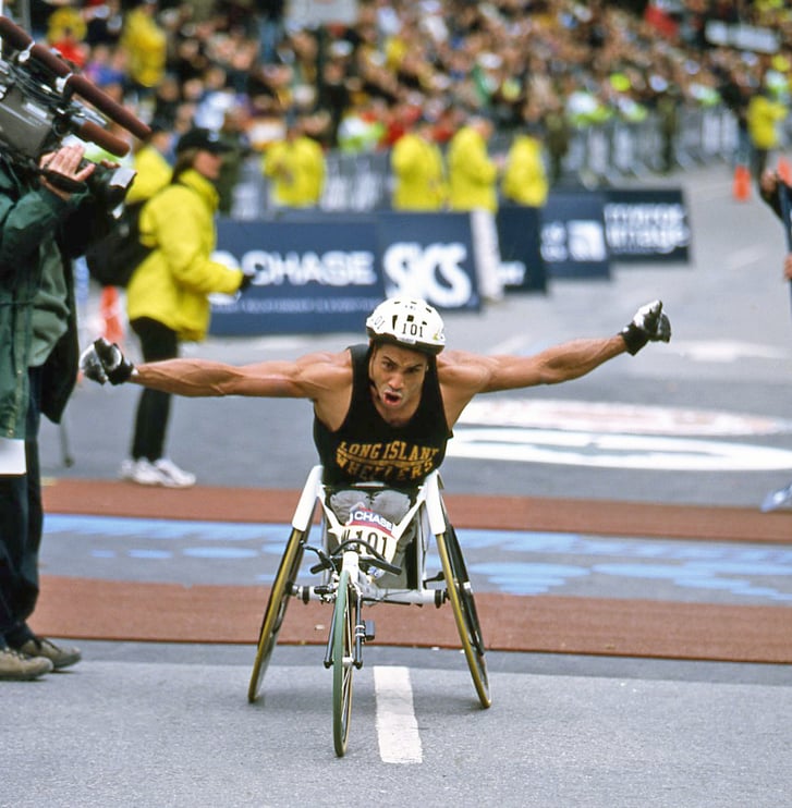 Kamel Ayari winning the first wheelchair devision race at the NYC Marathon