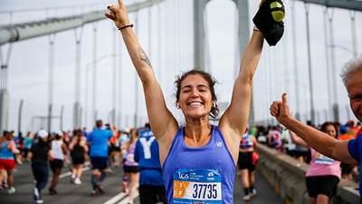 Runner at start of 2022 TCS NYC Marathon