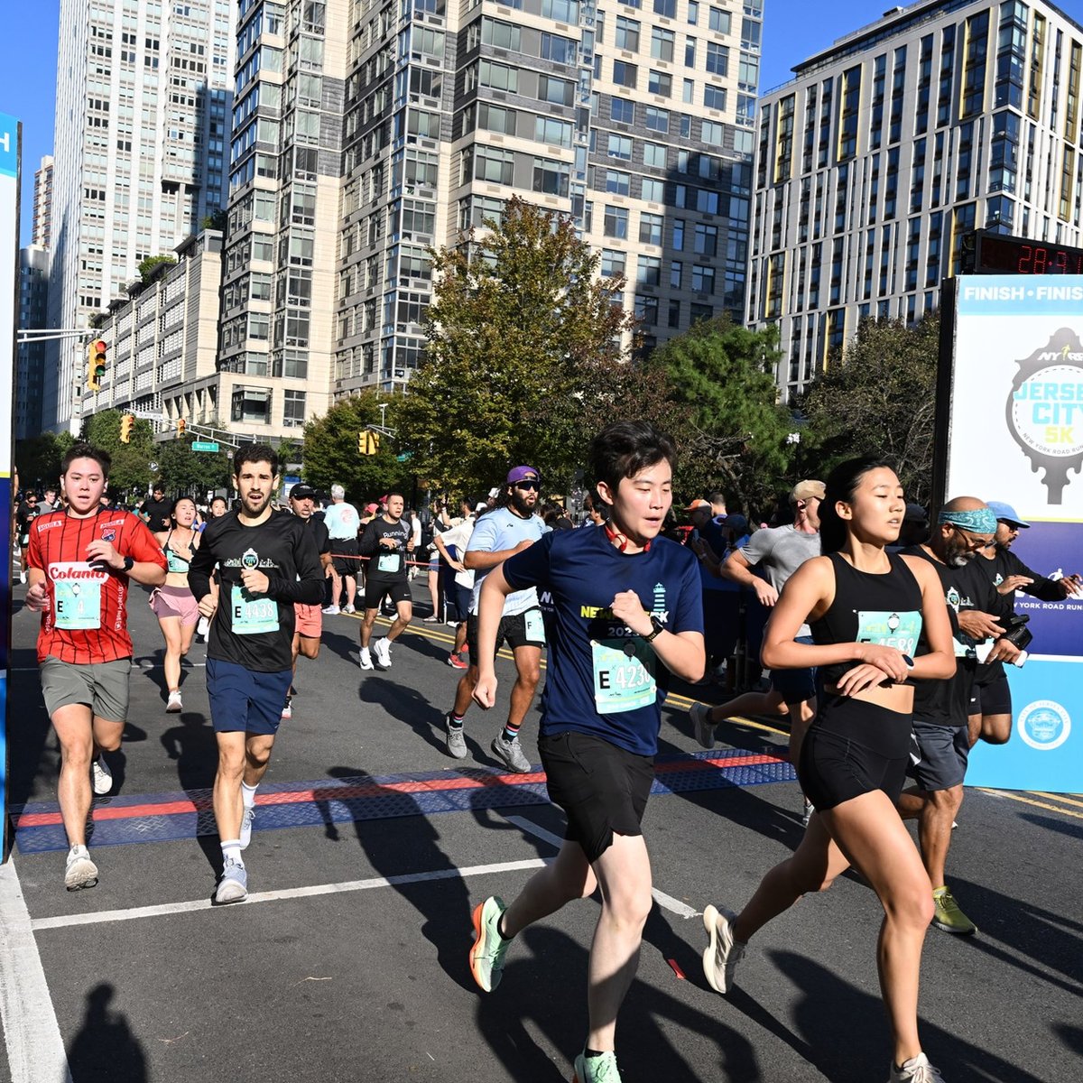 Runners at the 2025 NYRR Jersey City 5K