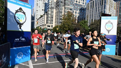 Runners at the 2025 NYRR Jersey City 5K