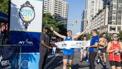Runners at the 2025 NYRR Jersey City 5K