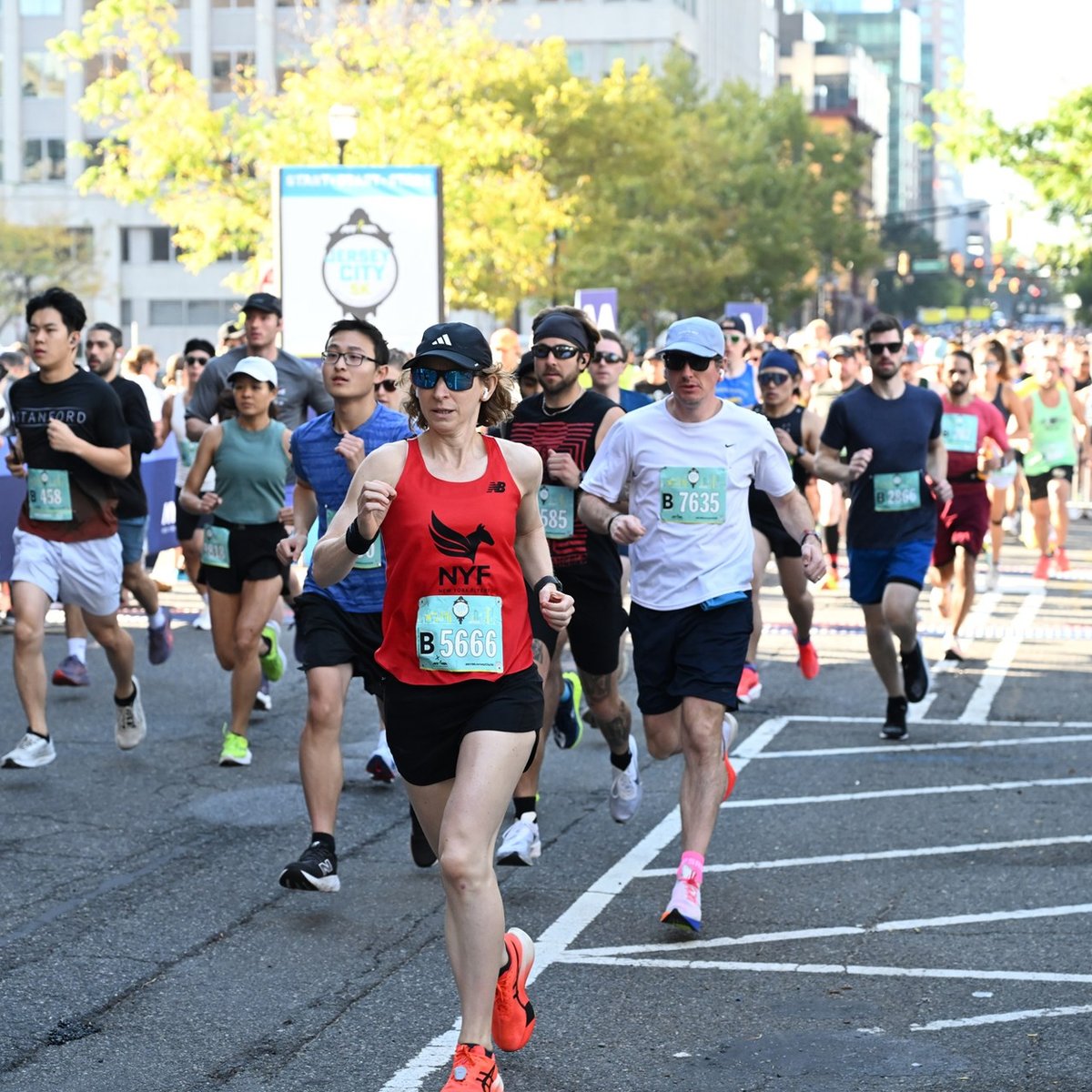 Runners at the 2025 NYRR Jersey City 5K