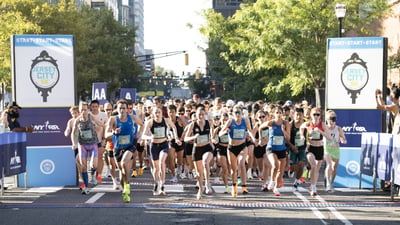 Runners at the 2025 NYRR Jersey City 5K