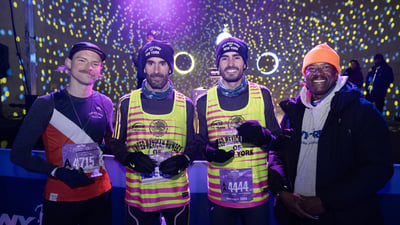 Runners at the 2025 NYRR Midnight Run