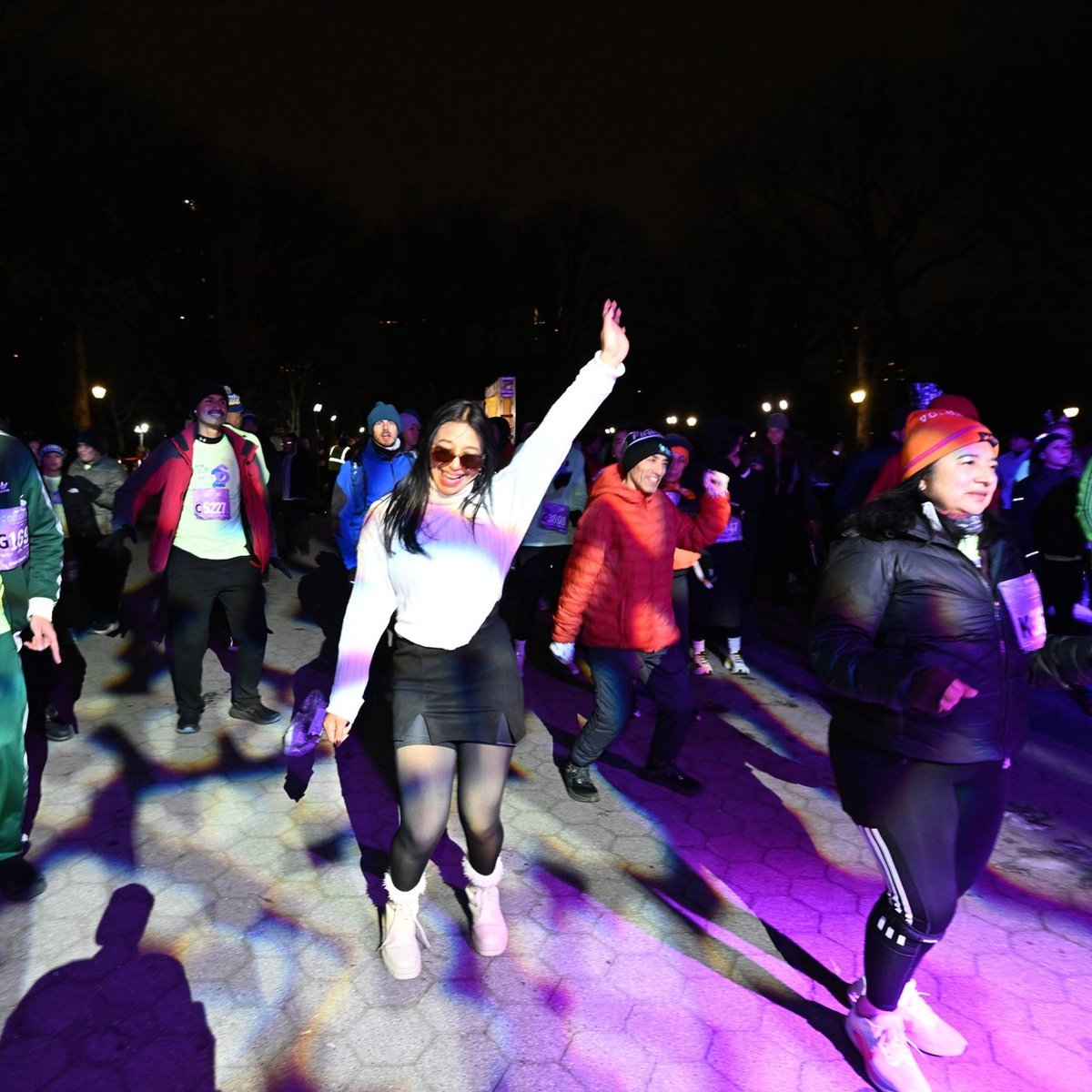 Runners at the 2025 NYRR Midnight Run