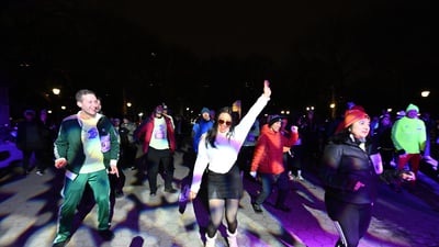 Runners at the 2025 NYRR Midnight Run