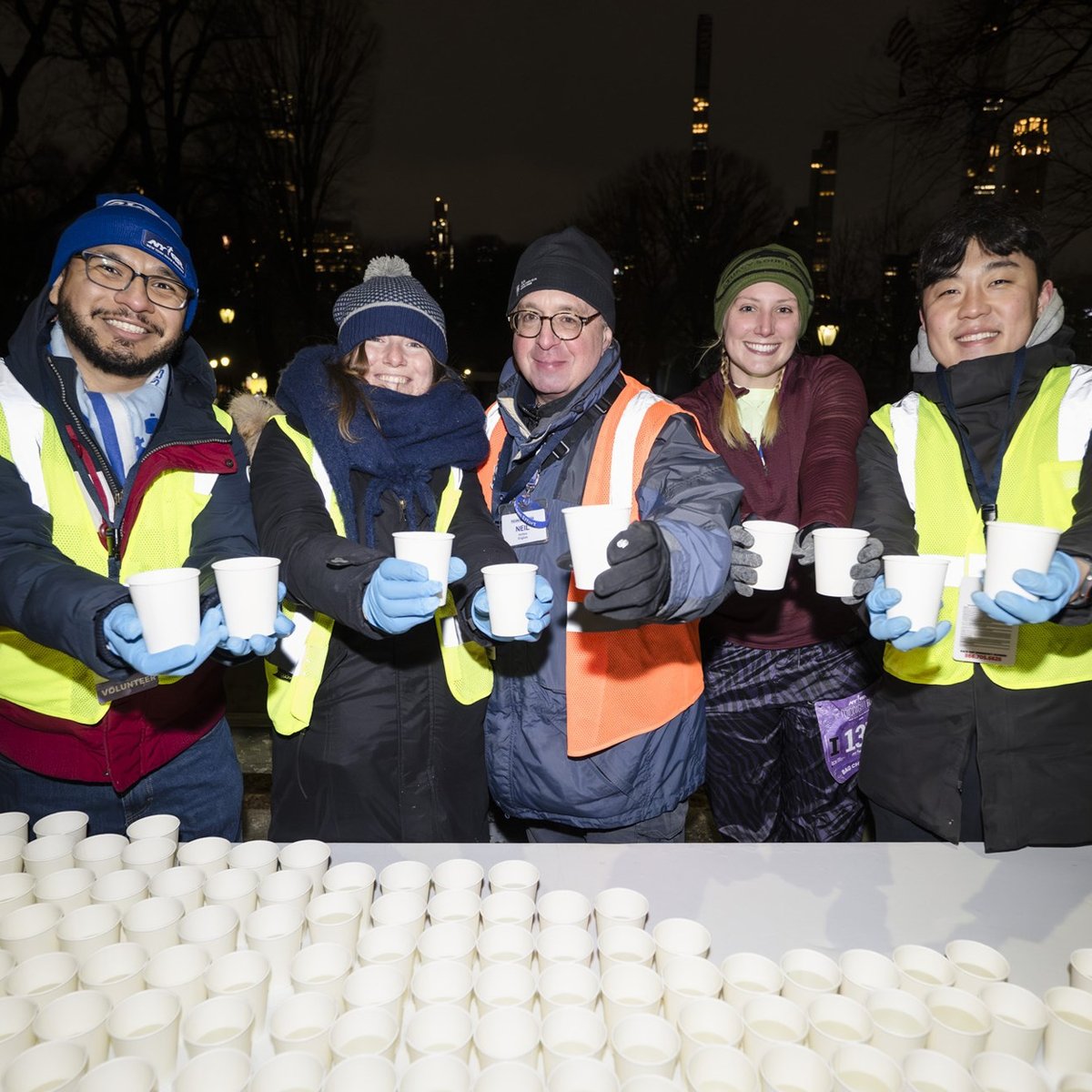 Runners at the 2025 NYRR Midnight Run
