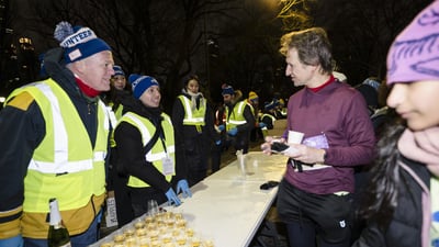Runners at the 2025 NYRR Midnight Run