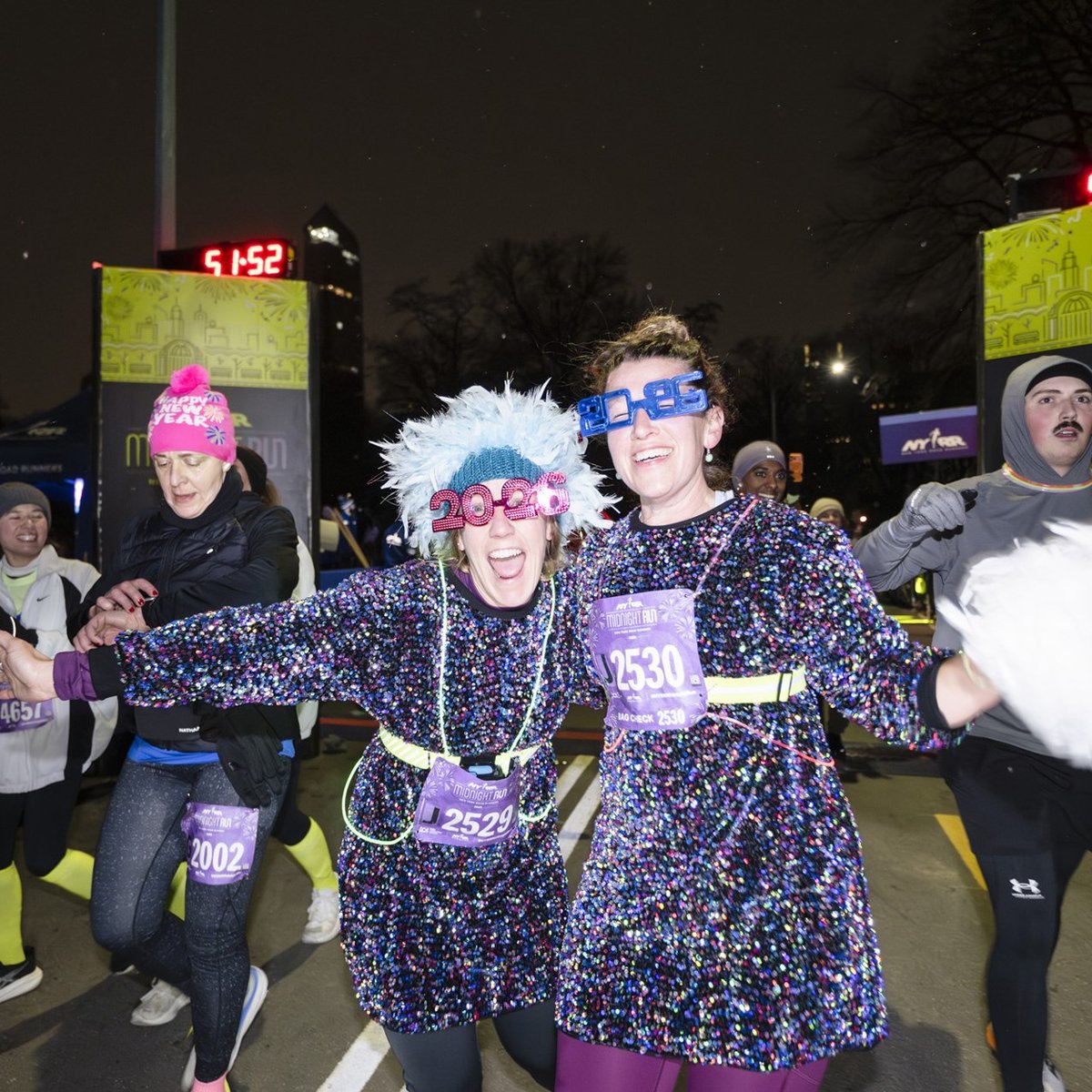 Runners at the 2025 NYRR Midnight Run