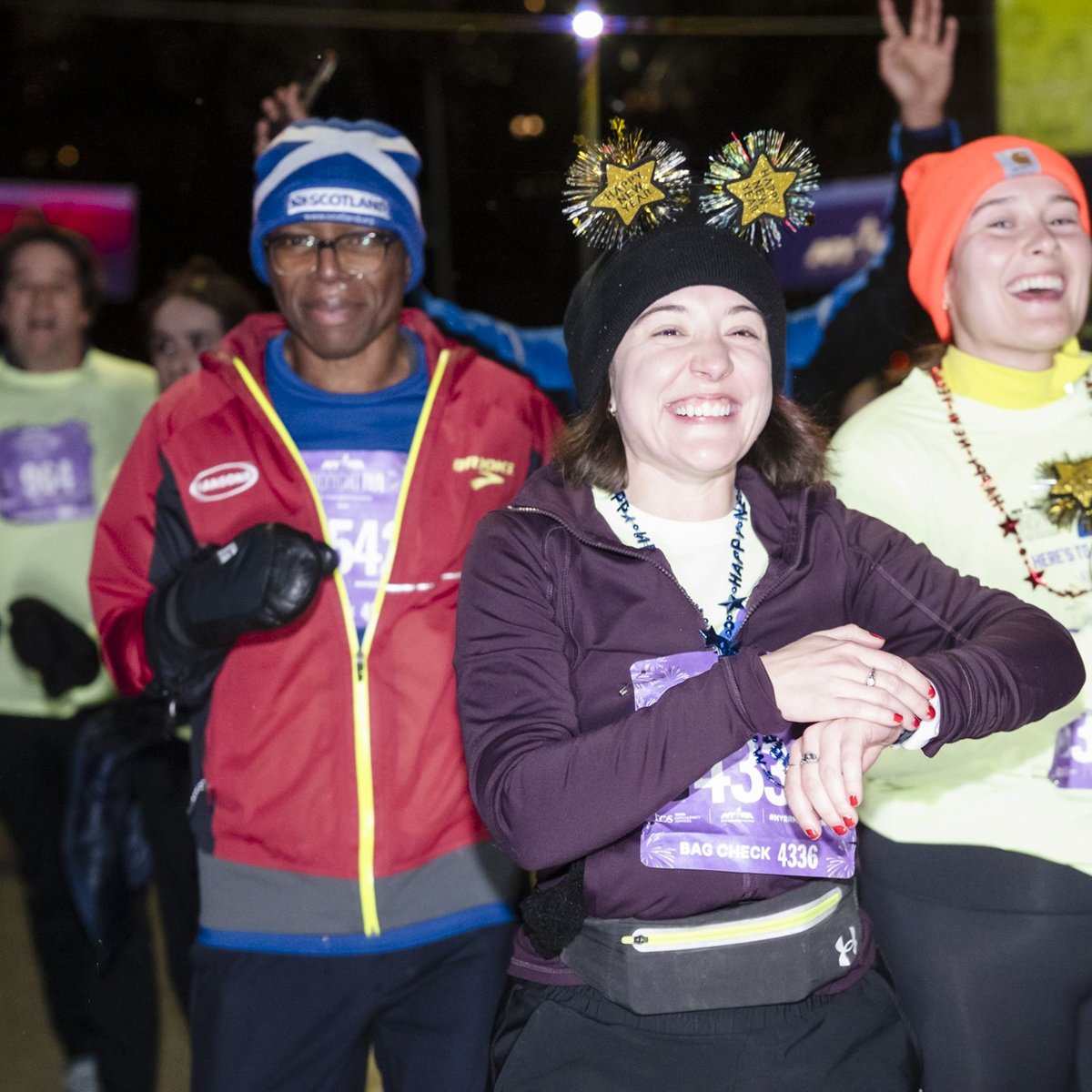 Runners at the 2025 NYRR Midnight Run