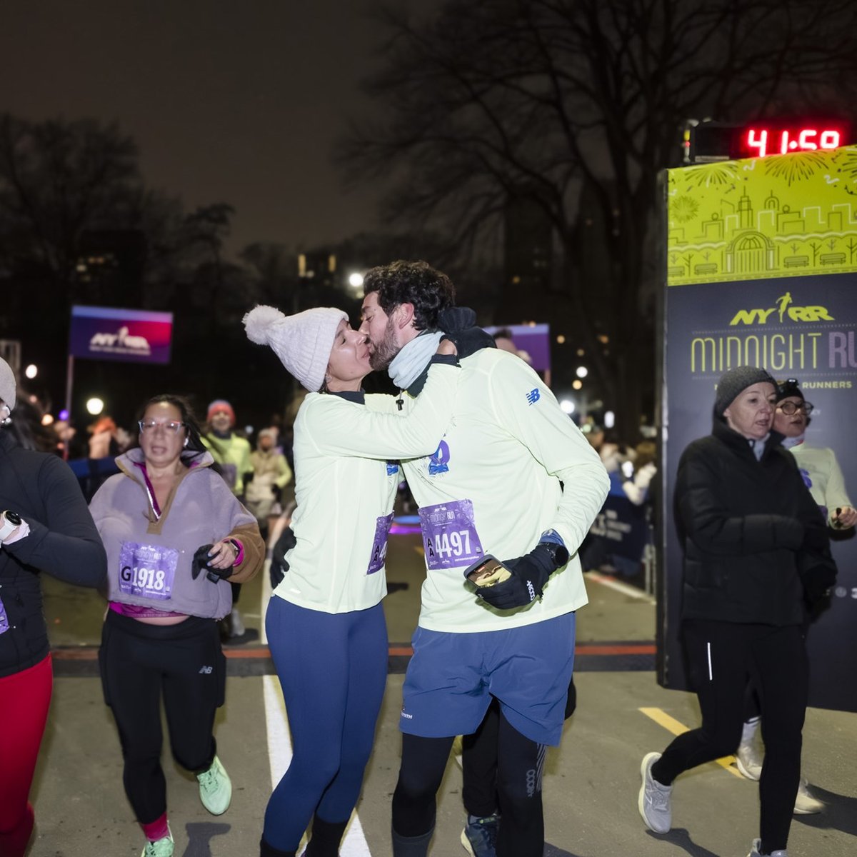 Runners at the 2025 NYRR Midnight Run