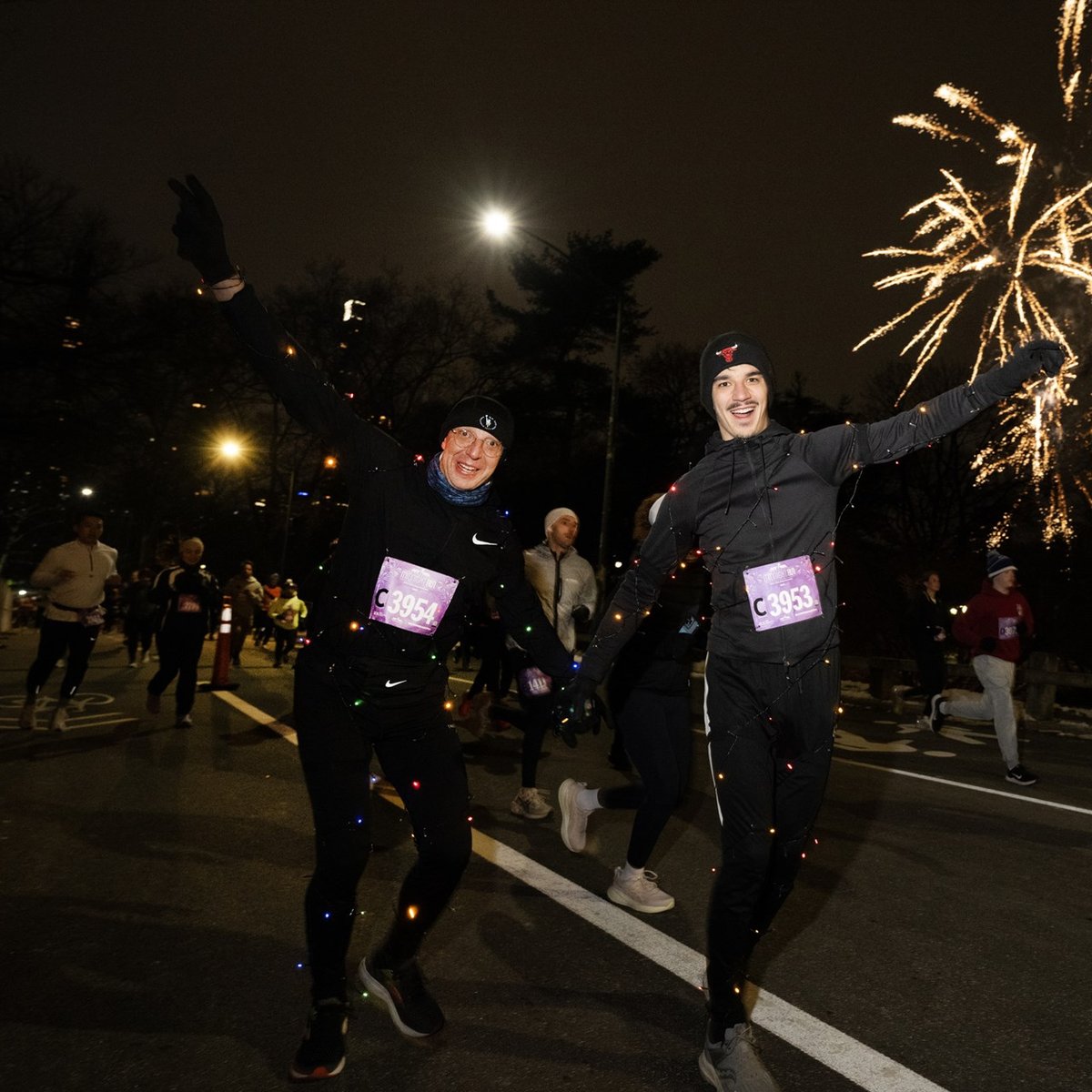 Runners at the 2025 NYRR Midnight Run