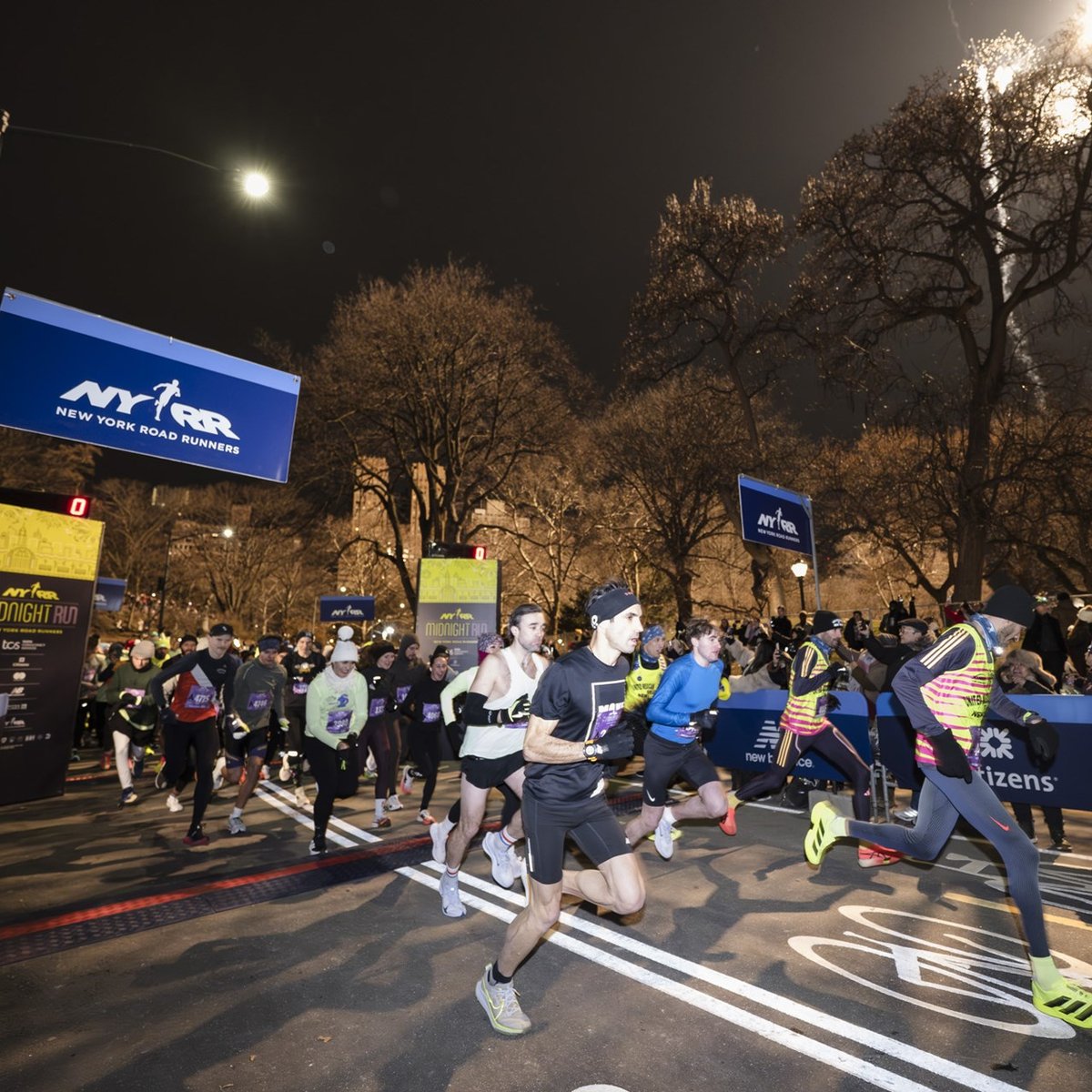 Runners at the 2025 NYRR Midnight Run