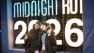 Runners at the 2025 NYRR Midnight Run